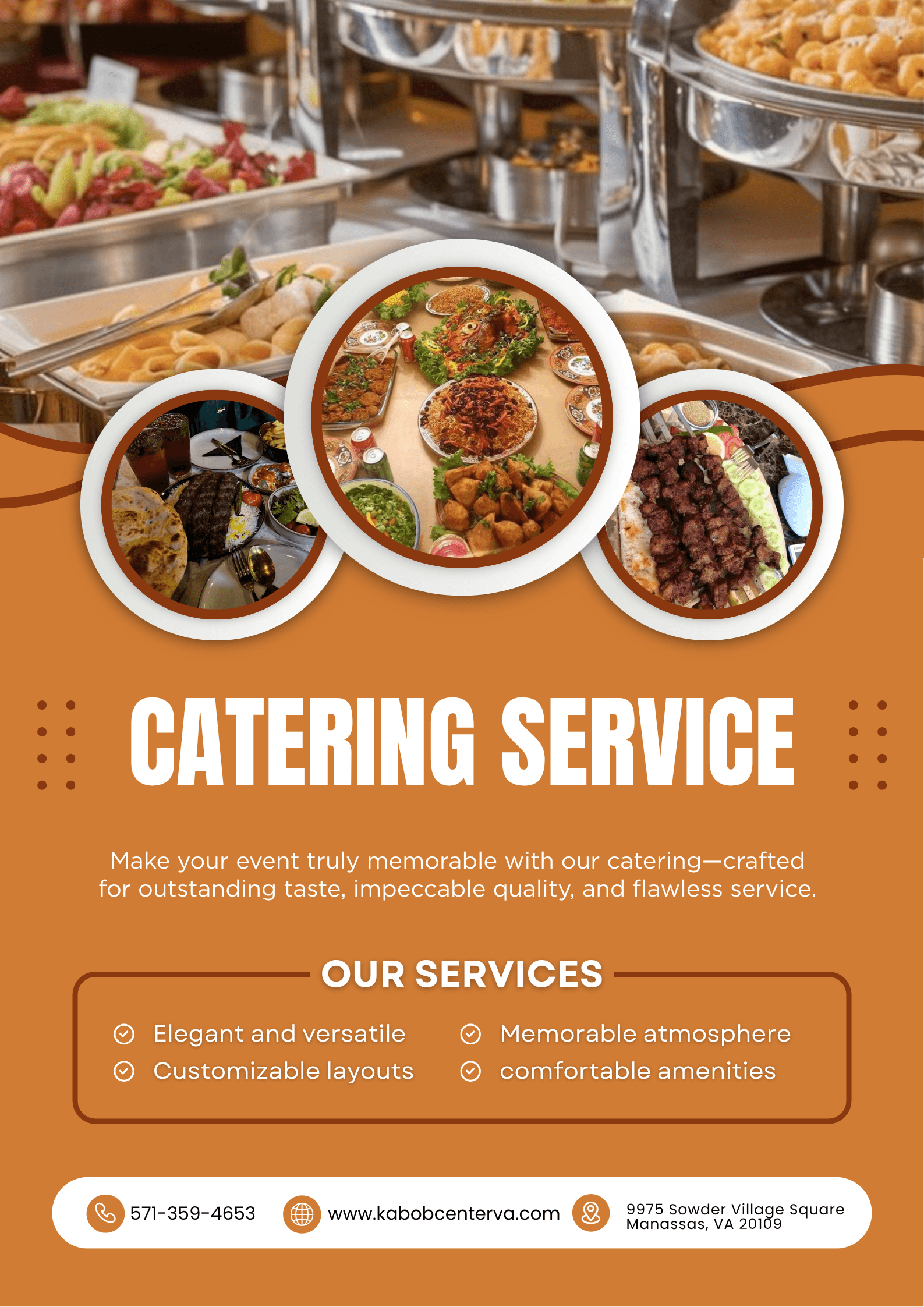 Kabob Center Catering Service Banner